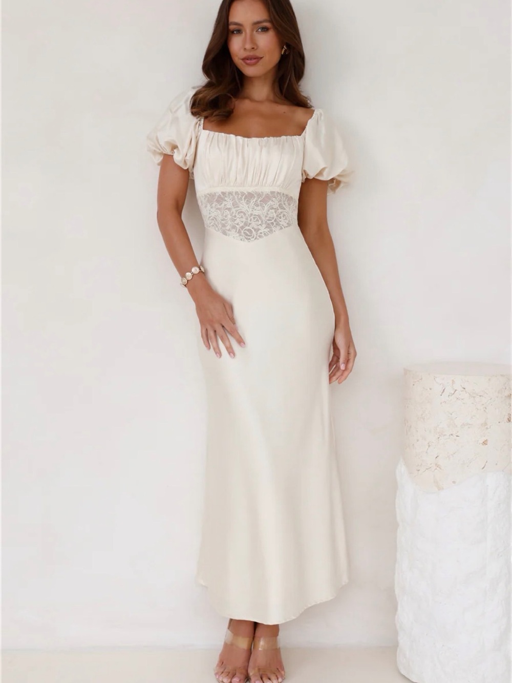 Butter satin maxi dress